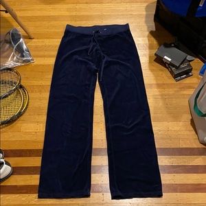 Juicy Couture Size Small Navy Velour Sweatpants